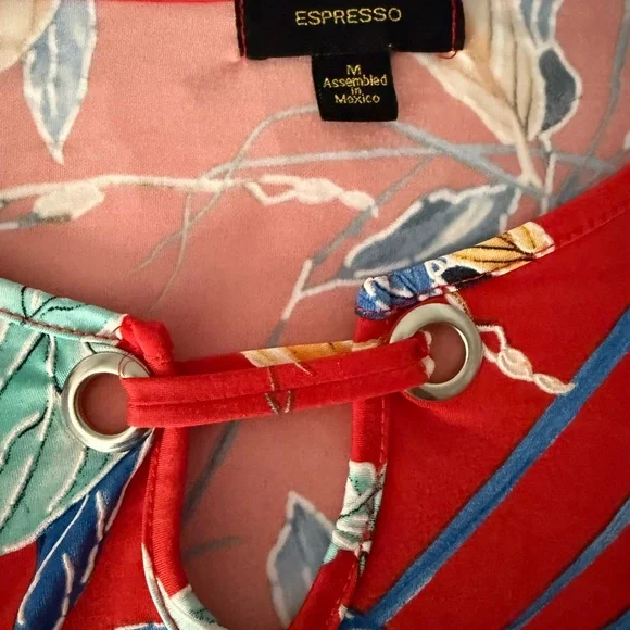 Red and Blue Patterned Dress - Picture 3 of 3